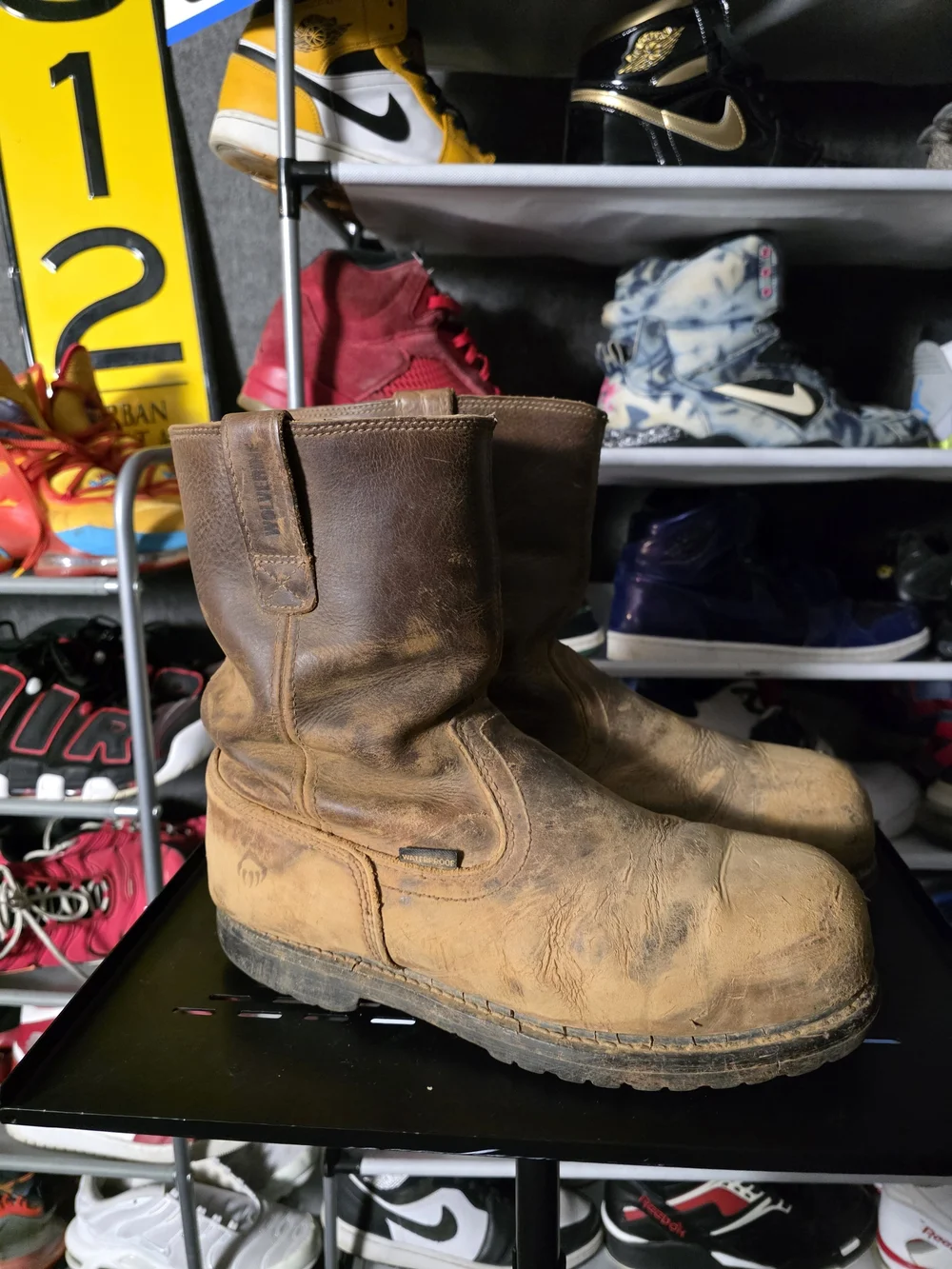 🔥 Wolverine Brown Leather Safety Work Boots Men Size 11 M